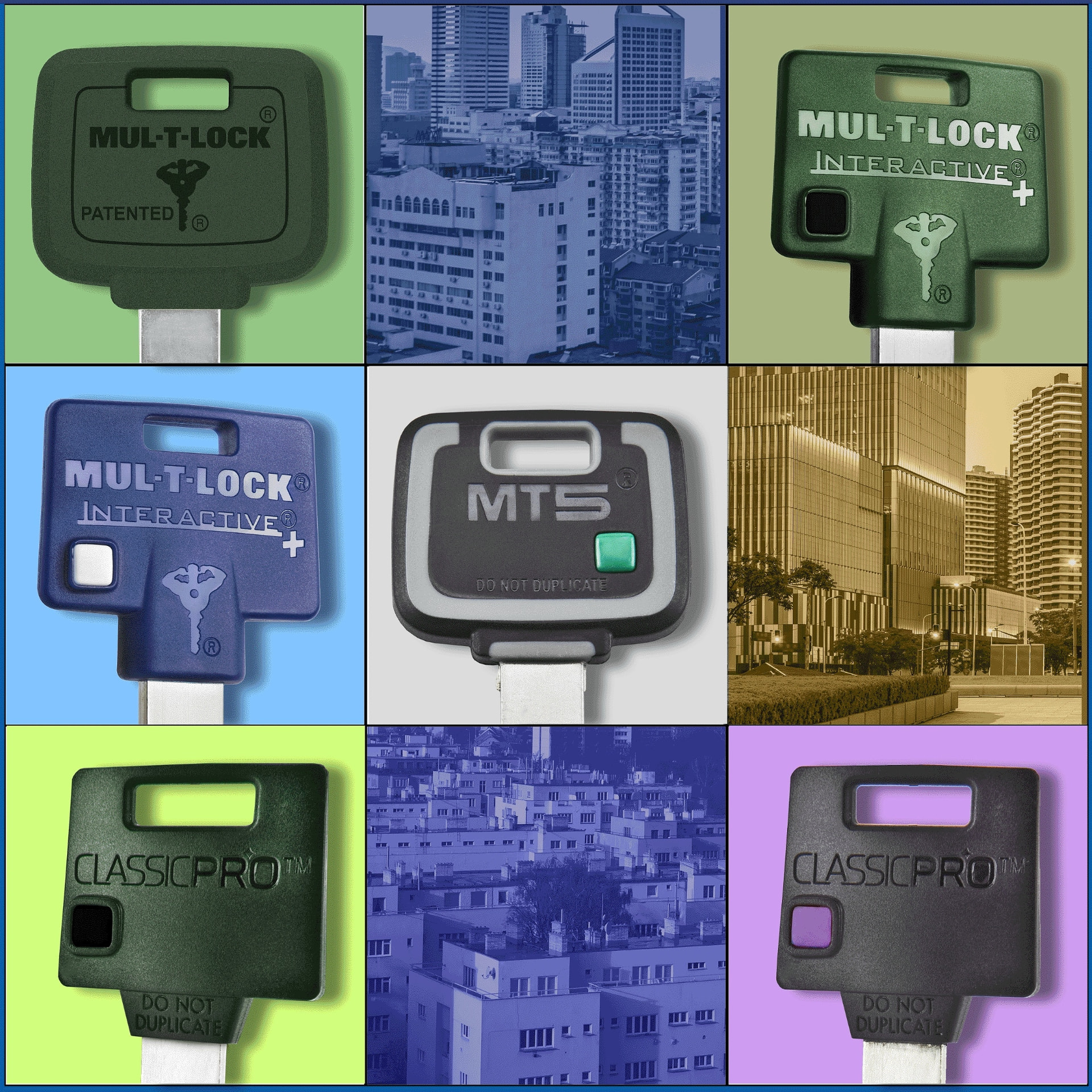 High-security Mul-T-Lock keys we duplicate and originate
